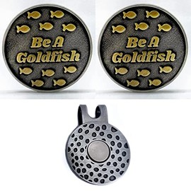 Full Metal Markers Be A Goldfish Ted Lasso Magnetic Metal Golf Ball Marker (2 Ball Markers + 1 Hat Clip)