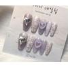 [In-store special discount] Light purple tweed magnetic gel handmade nail