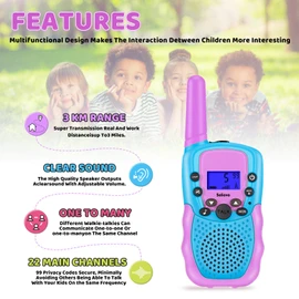 Selieve 4 Pack Walkie Toys for Kids, Toys for 3-12 Year Old Boys or Girls, 3 Miles Long Range for Outside Adventures Camping Game, Birthday Easter Gifts for 4-10 Year Old Boys Girls