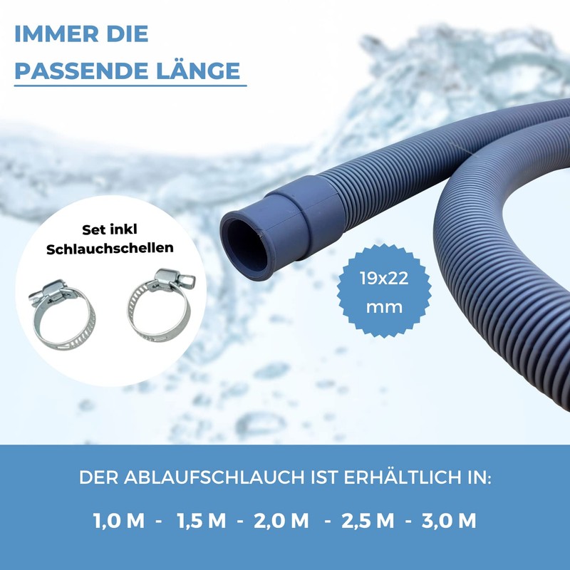 Lichtblau Drain Hose Extension I 3 m I Washing Machine