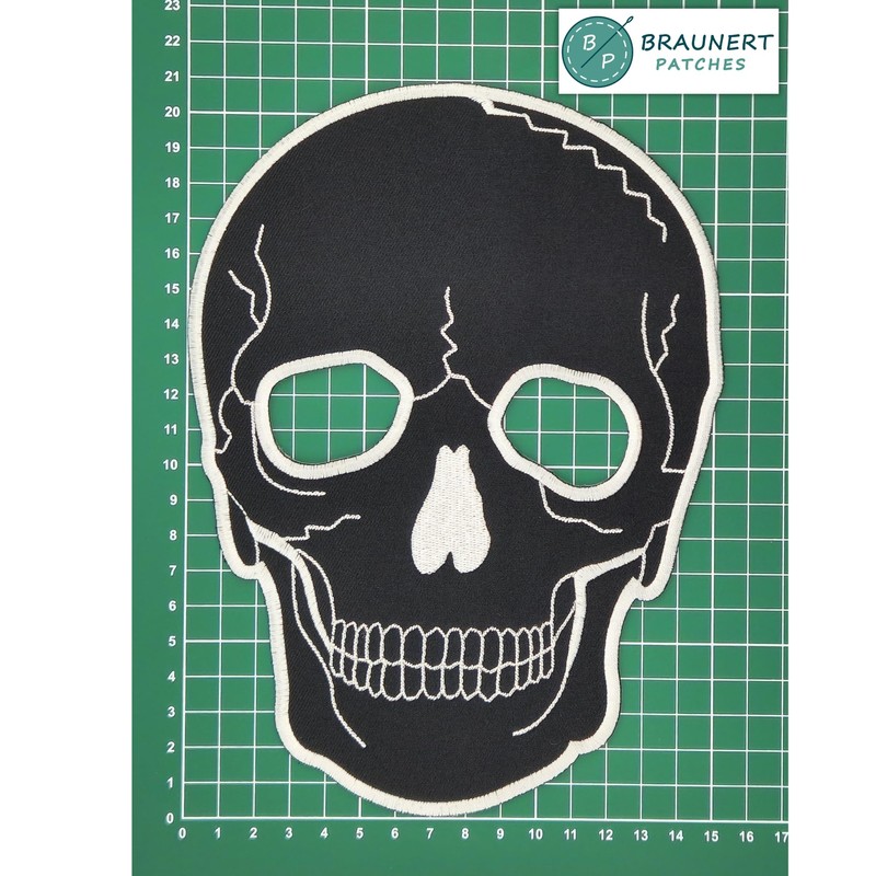Large Skull Back Patch Black - 15.3 x 20.8 cm