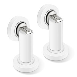 Door Stops Magnetic Door Stoppers White Magnetic Door Holders Door Catch, Heavy Duty Stainless Steel, Modern Door Stop for Wall Floor Mount, 2 Pack