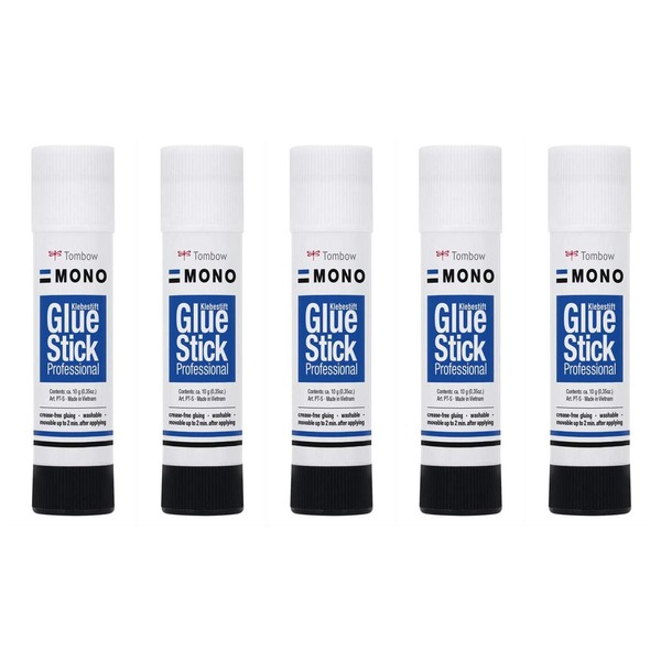 Tombow Mono PT-S Glue Sticks 10g Pack of 5
