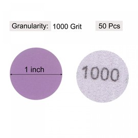 uxcell 50Pcs 1-Inch Purple Sanding Discs 1000 Grits Hook and Loop Professional Aluminum Oxide Sand Paper Mini Size for Wood Metal Paint Finishing