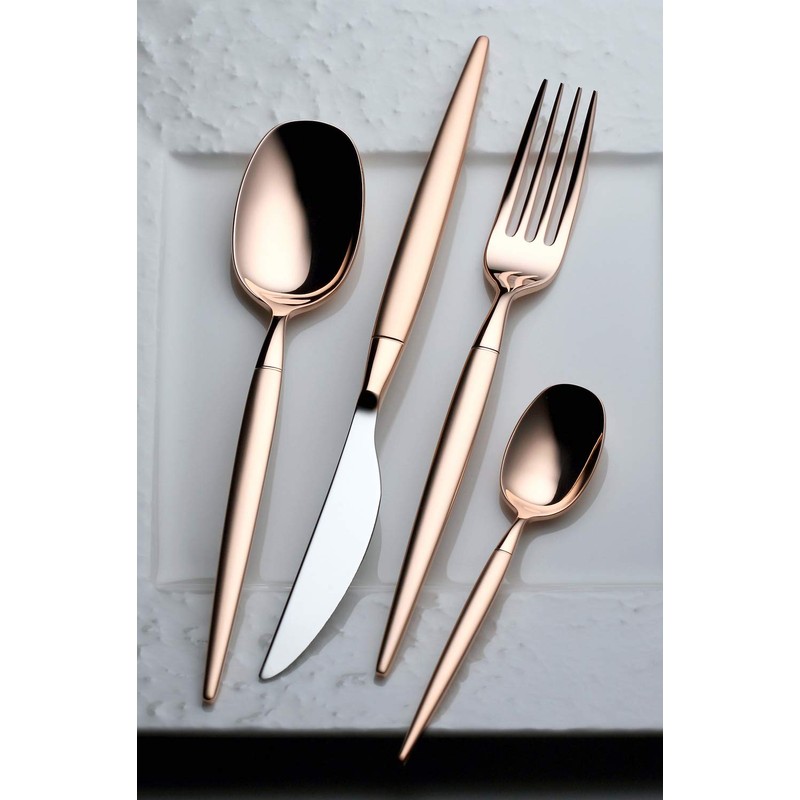 Lucky Wood 0-12513-060 Spoon Miltore, Pink Gold, Bouillon Spoon