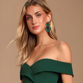 EVER FAITH Wedding Party Rhinestone Drop Earrings, Sparkling Crystal Vintage Art Deco Costume Statement Earrings for Women, Crystal, No Gemstone