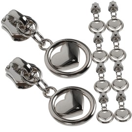 Operitacx 10pcs Zipper Replacement Slider Heart Design for Elegant Repair of Clothing Accessories