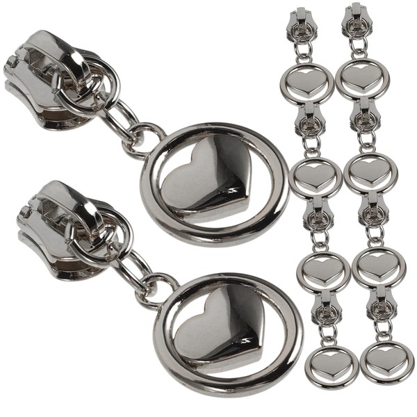 Operitacx 10pcs Zipper Replacement Slider Heart Design for Elegant Repair
