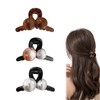 Coollooda 3個セット ヘアクリップ ヘアピン アクセント ヘアクリ髪飾り バレッタ 小さめパール付き髪留め レディースヘアアクセサリー 3色選べる