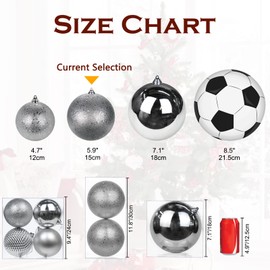 15 cm Christmas Bauble, 2 Pieces, Large Christmas Tree Bauble, Plastic Ornaments Christmas Decoration, Christmas Tree Decoration Baubles