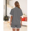 MORFORU Pajamas for Women Set 2 Pcs Lace Short Sleeve