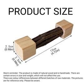 AIMALL Natural Apple Wood Chew Stick Toy 4.72x0.98in for Hamsters Rabbits Chinchillas Gerbils Teeth Grinding Treat Durable Wooden Pet Molar Stick Cage Decor