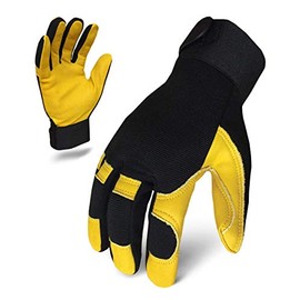 Ironclad EXO Mechanics Leather Gloves, Large, Yellow/Black