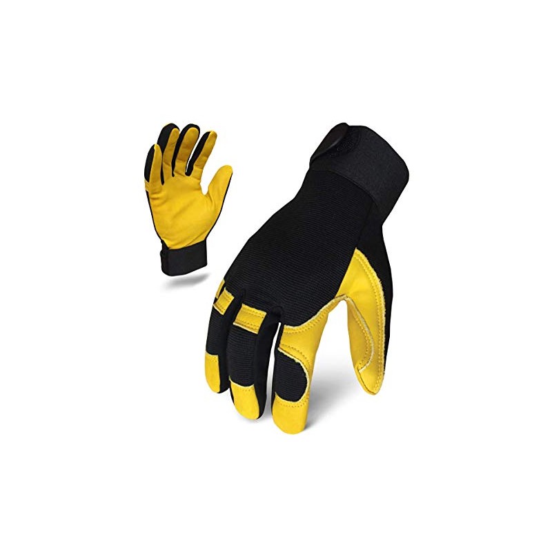 Ironclad EXO Mechanics Leather Gloves, Large, Yellow/Black