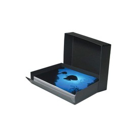 Print File Drop-Front Metal Edge Archival Storage Box, 17.5x22.5x3", Black