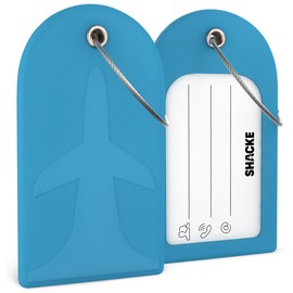 Shacke 2 Luggage Tag for Bags and Suitcases – Flexible Rubber Travel Accessory – Waterproof, Stylish, and Lightweight Bag Identifier with ID Card (Aqua Teal)