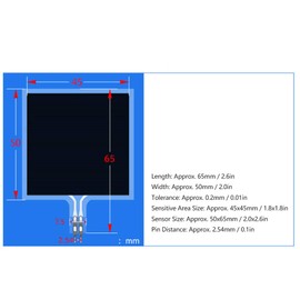 Fafeicy Thin Film Pressure Sensor, SF45-65 -Shape Flexible Resistance-Type Thin Film Pressure Sensor Resistive Film Pressure Sensor Force Sensitive Resisto for Automotive Electronics, Pressure Sensor