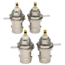 4pcs BNC Female Solder Chassis Panel Connector, BNC Female Bulkhead Crimp Adapter for Monitor Equipment, Coaxial Cable, LAN Devices, CCTV