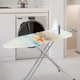 Psesaysky Beach Starfish Ironing Board Cover Resist Scorching Extra Wide Ironing Board Cover and Pad with Hook and Loop Table Top Ironing Board Cover Standard Size