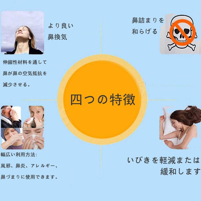 Angzhili 鼻孔拡張テープ 肌色 レギュラー いびき軽減 鼻づまり 鼻呼吸促進 MとL 2つのサイズ (M*200枚