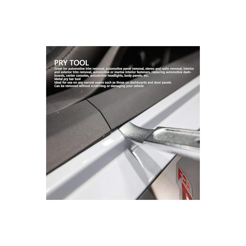 Bewinner 4140 Steel Pry Bar, Auto Trim Removal Tool, Pocket