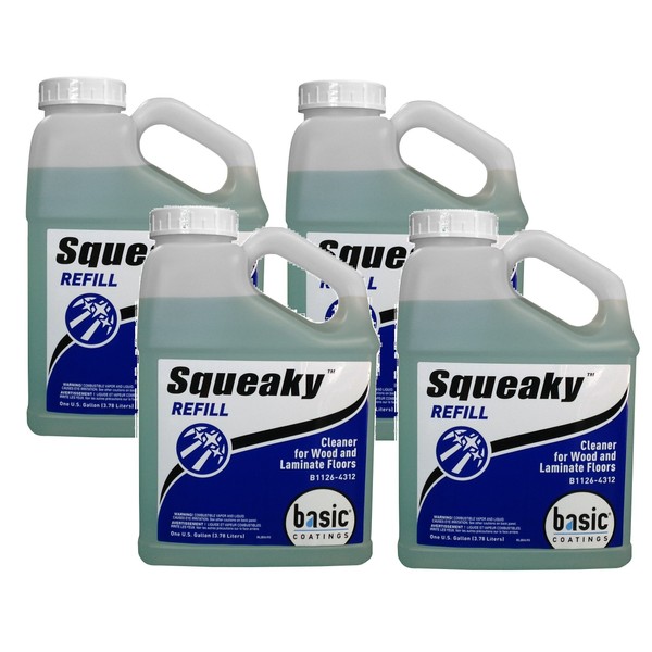 4 Pack Squeaky Cleaner for Hardwood Floors - Ready to Use Refill