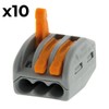 WAGO, 3 Way Lever Clamp Series 222, Pack of 10,