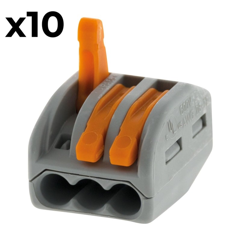 WAGO, 3 Way Lever Clamp Series 222, Pack of 10,