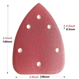 100 PCS Mouse Detail Sander Sandpaper 6 Holes, 80 Grit Hook and Loop Detail Sandpaper Aluminum 0xide Mouse Sanding Pads Triangular Sanding Sheets for Detail Mouse Sander