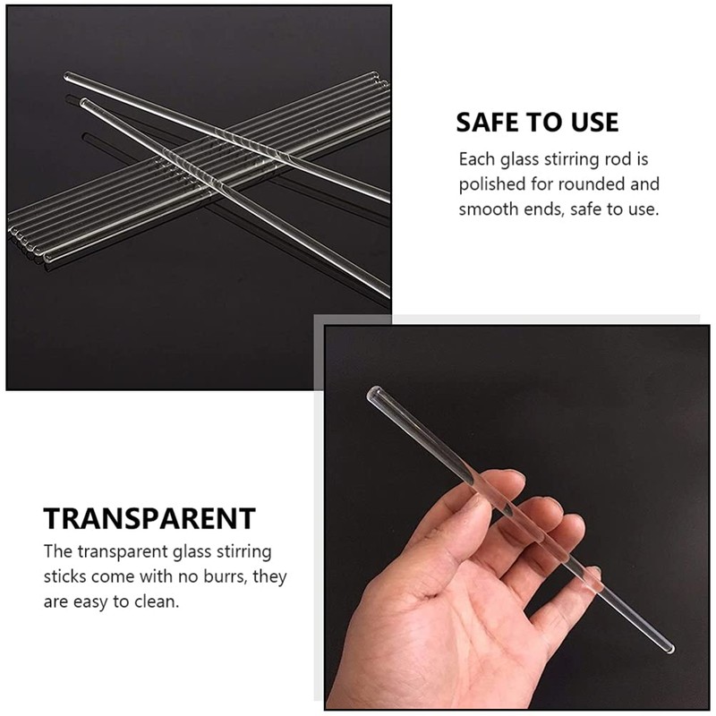 Mipcase Coffee Stir Sticks Glass Stirring Rod 20pcs: Laboratory Stirring