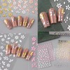 8 Sheets Flowers Leaf Nail Stickers for Nail Art 3D