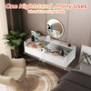 White Floating Nightstand Set of 2 with Charging Station, 18.9"