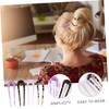 FOMIYES Double Prong Hairpin Acetate U-sticks Bun Holder Clip Set