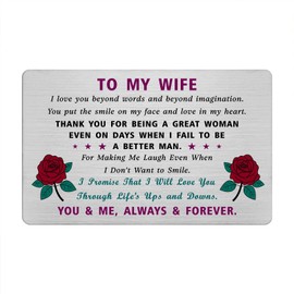 EE&YU My Wife Card from Husband, I Love Wife Gifts, Wife Birthday Wedding Card, Anniversary Christmas Keepsake for Wife