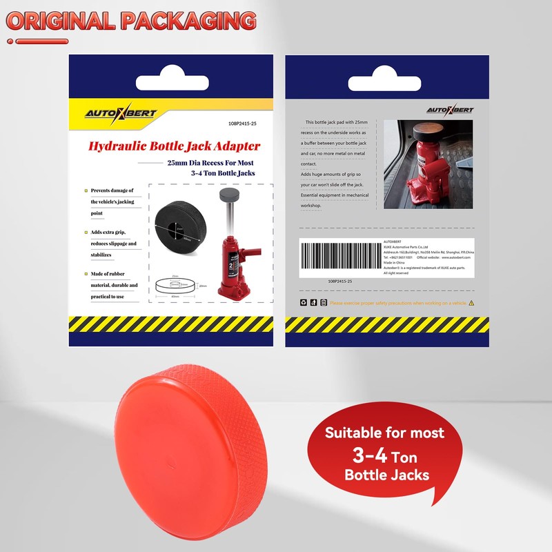 Hydraulic Bottle Jack Pad Adapter Rubber Protection 25mm Hole On