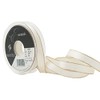 Berisfords Gold Edge Satin Ribbon, Bridal White, 15 mm