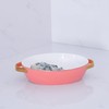 Beatriz Ball CERAMIC Small Oval Baker with Gold Handles (Salmon)