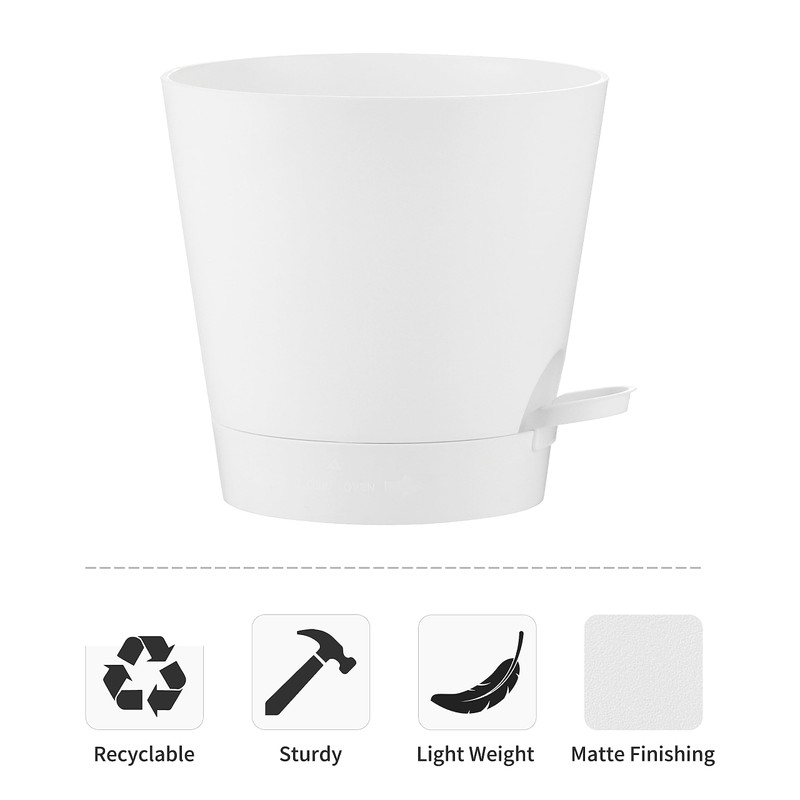 FaithLand 2-Pack 9 Inch Planter Pots for Indoor Outdoor Plants,
