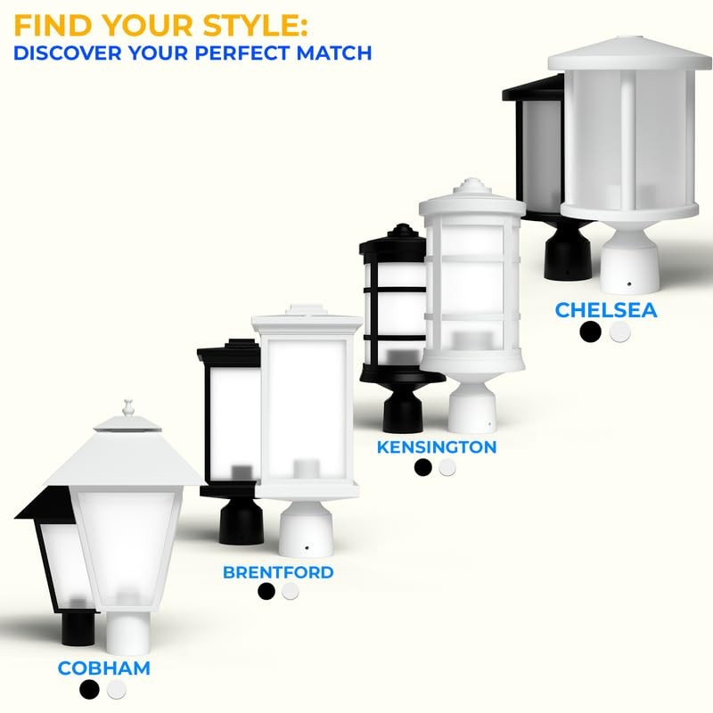 KastLite Outdoor Post Light Fixture, Fits 3" Lamp Post Outdoor