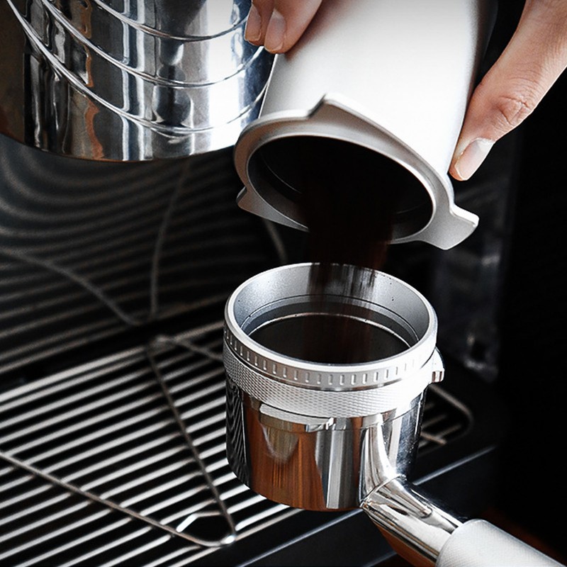 Moka Pot Dosing Funnel Aluminum Alloy Magnetic Even Distribution Prevents