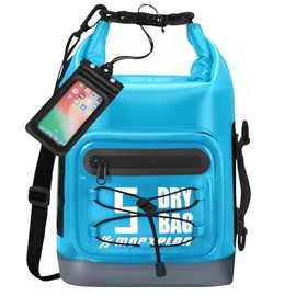 MORXPLOR Bolsa seca impermeable, mochila seca enrollable de 5L/10L/20L/30L/40L/55L con funda impermeable para teléfono para natación, kayak