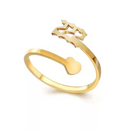 Angel Number Ring for Women Number 222 Necklace Gold Adjustable Number Ring Chain Numerology Jewelry Gift,222 Ring