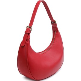 Fashion Small Crescent Underarm  Bag for Women Trendy Purse Hobo Handbags Clutch Crossbody Bag - Color: Red