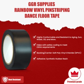 GGR SUPPLIES T.R.U. CVT-536 Brown Vinyl Pinstriping Dance Floor Tape: 1 in. Wide x 36 yds. Several Colors