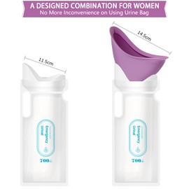 Adhafera Female Urination Device, Disposable Urine Bags and Urinal Funnel for Camping Emergency Travel, Pee Bags and Urinal Funnel, Camping Toilet for Pregnant, Women