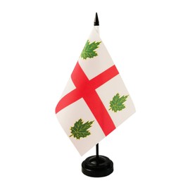 Anglican Church flag of Canad, Anglican Table Flag, 8 x 5 Inches Deluxe Anglican Church flag Desk Flag Set - Miniature Stick Flag with Flag Stand