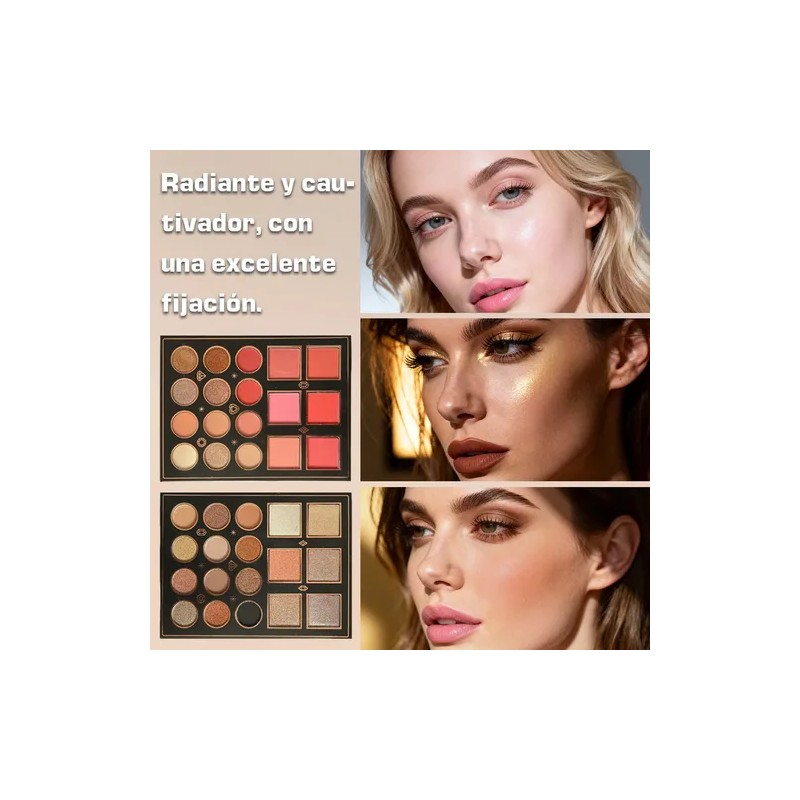 Paleta De Maquillaje De 40 Colores Brillo De Labios, Rubor