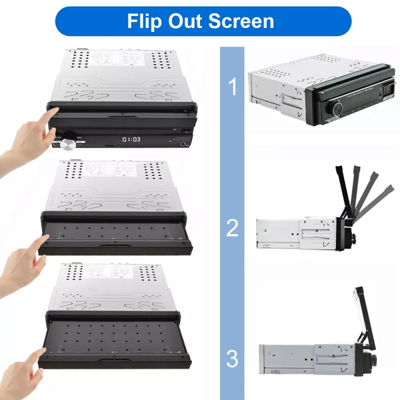 YuanTing 7" Single 1DIN Car Radio Stereo Carplay Touch Screen