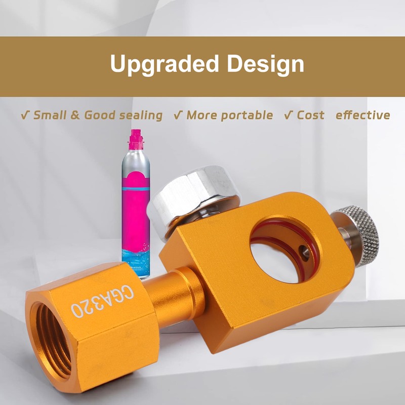 CGA320 CO2 Refilling Adapter with Pressure Gauge Soda Refill Quick