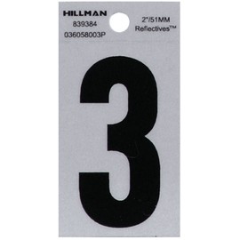 Hillman 839384 2" Black and Silver Reflective Poly-Film Adhesive Number 3